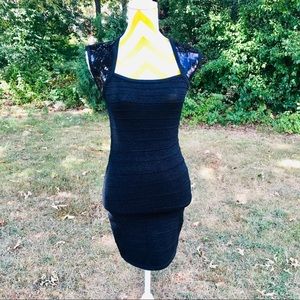 Romeo & Juliet couture black sequins bodycon dress